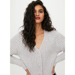 Wilfred Poesy Cardigan Classic Button-up Cotton Candy Lurrex Size XS Aritzia